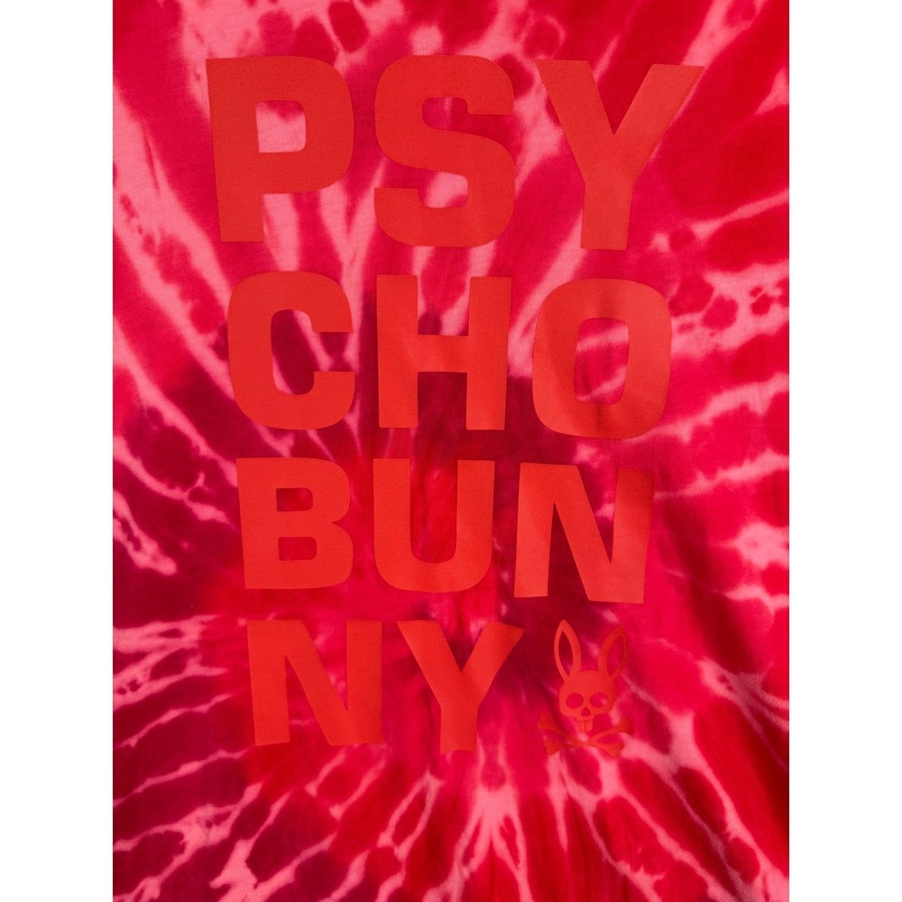 Psycho Bunny Tie Dye T-Shirt Mens 9 3XL Red Graphic Logo Short Sleeve Cotton Tee - Picture 4 of 10